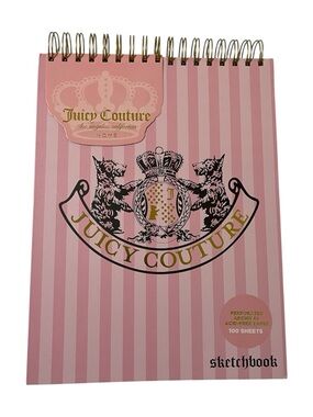 Juicy Couture Pink with Stripes and Scotties Sketchbook - NWT **